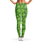 Green Shamrock Plaid Pattern Print Women's Leggings