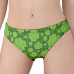 Green Shamrock Plaid Pattern Print Women's Panties