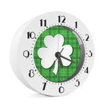 Green Shamrock Tartan Print Alarm Clock