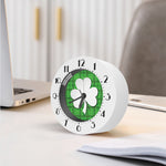 Green Shamrock Tartan Print Alarm Clock