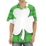 Green Shamrock Tartan Print Aloha Shirt
