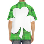 Green Shamrock Tartan Print Aloha Shirt