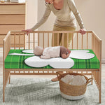 Green Shamrock Tartan Print Baby Crib Sheet
