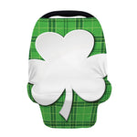 Green Shamrock Tartan Print Baby Seat Cover