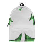 Green Shamrock Tartan Print Backpack