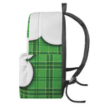 Green Shamrock Tartan Print Backpack