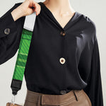 Green Shamrock Tartan Print Bag Strap