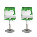 Green Shamrock Tartan Print Bar Stool Covers