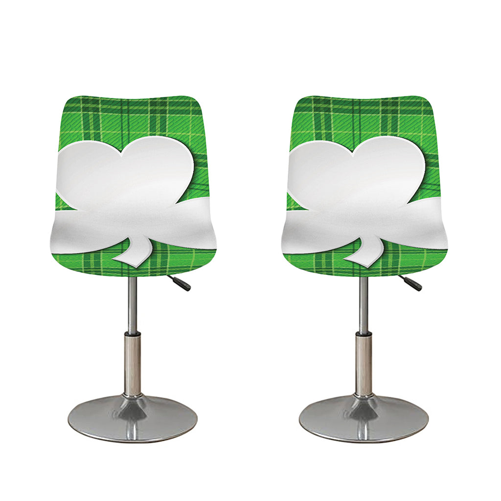 Green Shamrock Tartan Print Bar Stool Covers