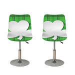 Green Shamrock Tartan Print Bar Stool Covers
