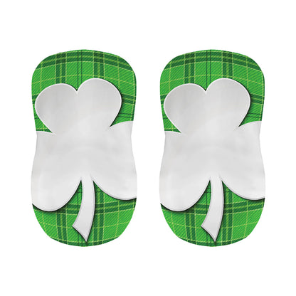 Green Shamrock Tartan Print Bar Stool Covers