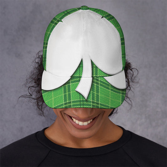 Green Shamrock Tartan Print Baseball Cap