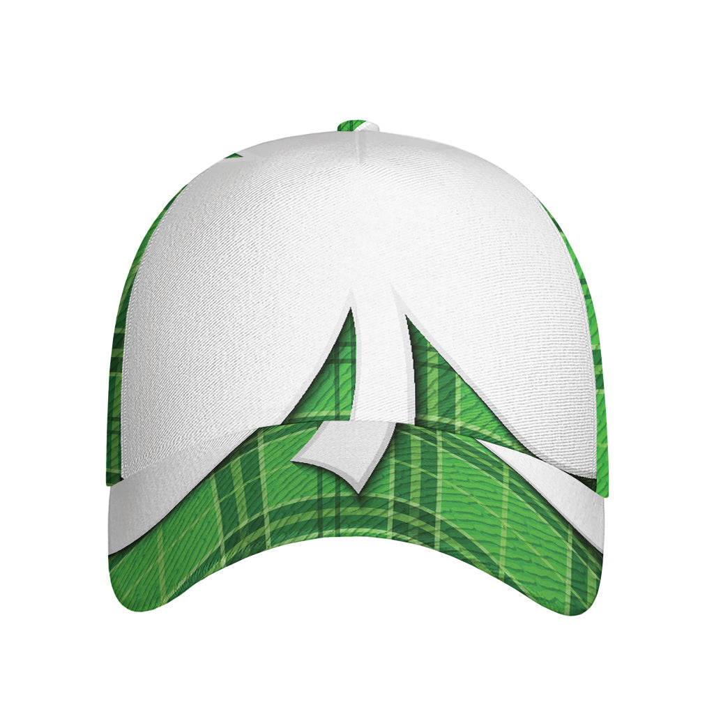 Green Shamrock Tartan Print Baseball Cap