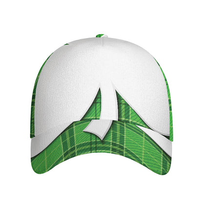 Green Shamrock Tartan Print Baseball Cap