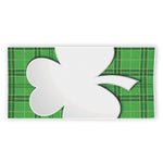 Green Shamrock Tartan Print Beach Towel