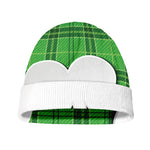Green Shamrock Tartan Print Beanie