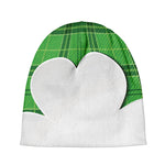 Green Shamrock Tartan Print Beanie