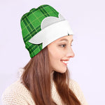 Green Shamrock Tartan Print Beanie