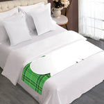 Green Shamrock Tartan Print Bed Runner