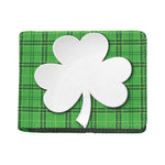 Green Shamrock Tartan Print Bifold Wallet