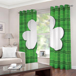 Green Shamrock Tartan Print Blackout Grommet Curtains