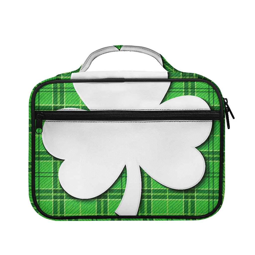 Green Shamrock Tartan Print Briefcase Bible Bag
