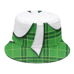 Green Shamrock Tartan Print Bucket Hat