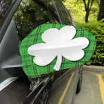 Green Shamrock Tartan Print Car Side Mirror Covers