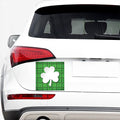 Green Shamrock Tartan Print Car Sticker