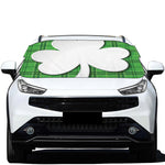Green Shamrock Tartan Print Car Windshield Snow Cover