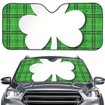 Green Shamrock Tartan Print Car Windshield Sun Shade
