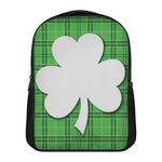 Green Shamrock Tartan Print Casual Backpack