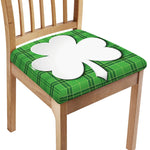 Green Shamrock Tartan Print Chair Cushion Cover