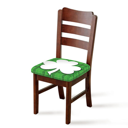 Green Shamrock Tartan Print Chair Cushion Cover