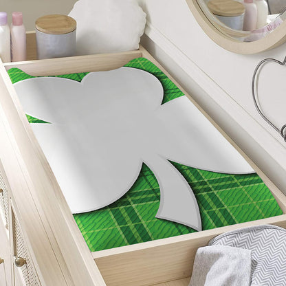 Green Shamrock Tartan Print Changing Pad Cover
