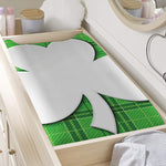 Green Shamrock Tartan Print Changing Pad Cover
