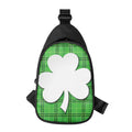 Green Shamrock Tartan Print Sling Bag