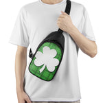 Green Shamrock Tartan Print Chest Bag