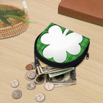 Green Shamrock Tartan Print Coin Purse