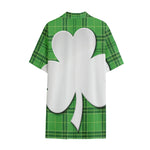 Green Shamrock Tartan Print Cotton Hawaiian Shirt