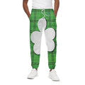 Green Shamrock Tartan Print Cotton Sweatpants