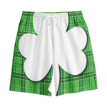 Green Shamrock Tartan Print Cotton Shorts