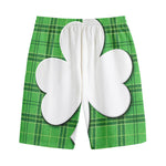 Green Shamrock Tartan Print Cotton Shorts