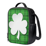 Green Shamrock Tartan Print Crossbody Lunch Bag