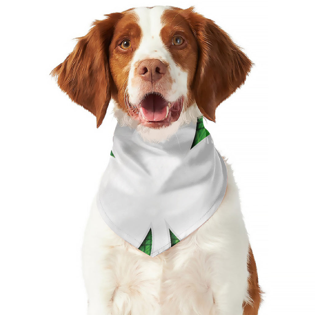 Green Shamrock Tartan Print Dog Bandana