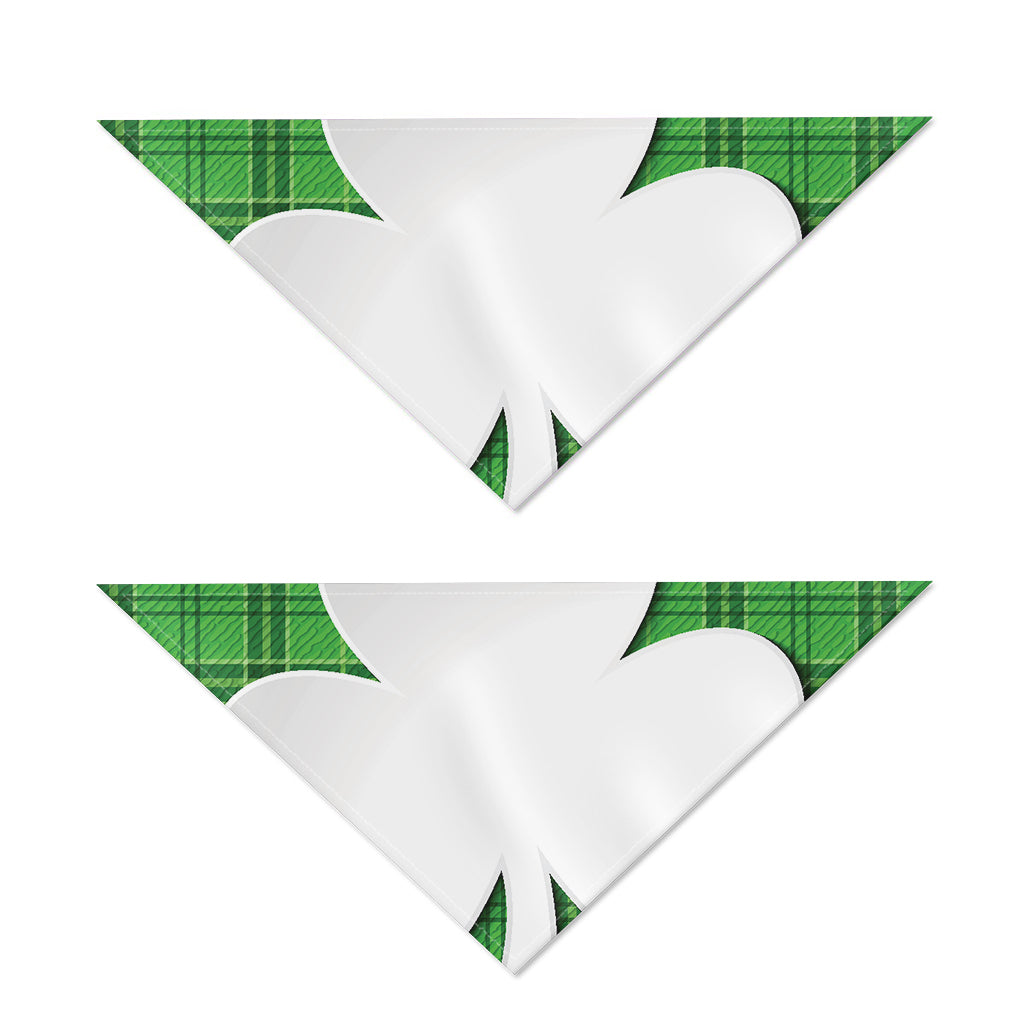 Green Shamrock Tartan Print Dog Bandana