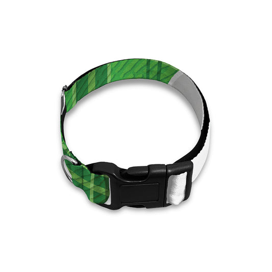Green Shamrock Tartan Print Dog Collar