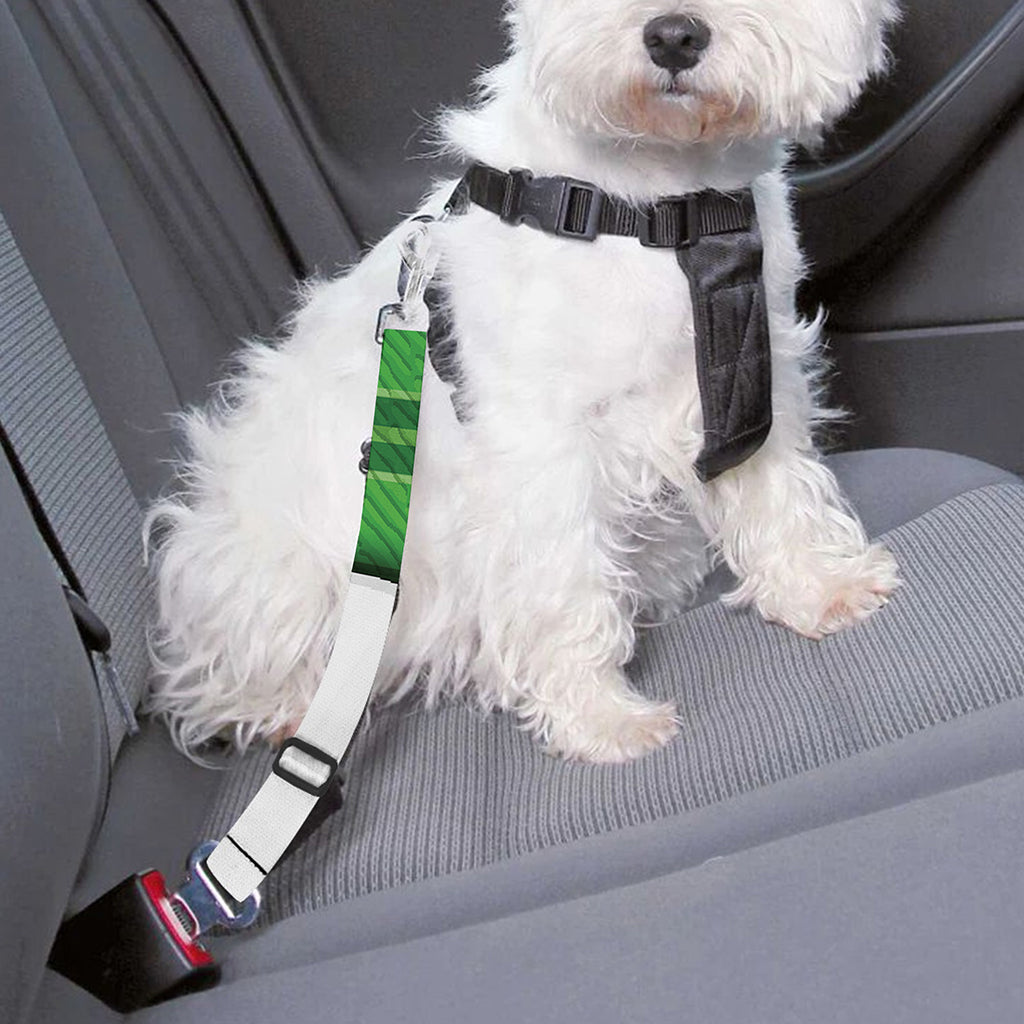 Green Shamrock Tartan Print Dog Seat Belt