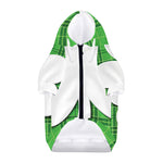 Green Shamrock Tartan Print Dog Zip Up Hoodie