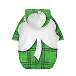 Green Shamrock Tartan Print Dog Zip Up Hoodie